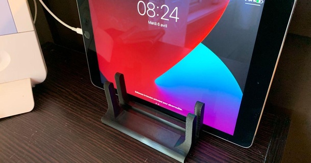 double vertical tablet stand charging dock fortinmike download free stl model printablescom 3d models gadgets portable devices 3d print model - Mito3D