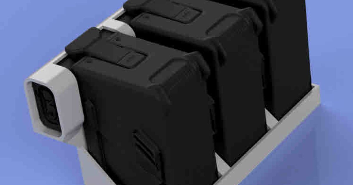 dji fpv battery hub holder johngreaney download free stl model printablescom 3d models hobby & makers rc robotics djifpv drone 3D print model - Mito3D