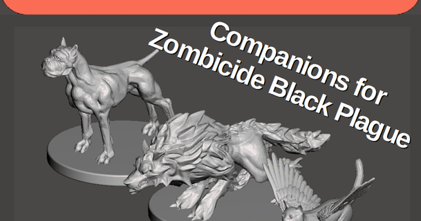 companions zombicide black plague udo's 3d world download free stl model printablescom models toys & games board blackplague cat dog winged wolf 3d print model - Mito3D