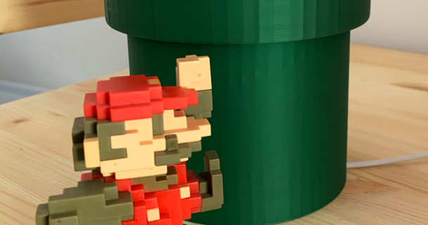 google mini mario deformación tubo edición inyectar descargar gratis stl modelo imprimiblescom 3d modelos artilugio Googlehomemini Super Mario Bros 3d print model - Mito3D