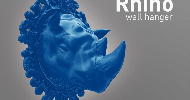 rhinocéros trophée mur cintre RTM Télécharger libre stl modèle imprimablescom 3d modèles Ménage décor clé porte clés 3d print model - Mito3D
