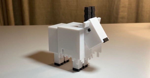 cabra Minecraft Jakey descargar gratis stl modelo imprimiblescom 3d modelos juguetes juegos acción cifras estatuas cabras minecraftfiguras 3d print model - Mito3D