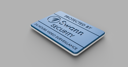 protected swann security sign taylorsmake download free stl model printablescom 3d models household outdoor & garden label protection 3d print model - Mito3D