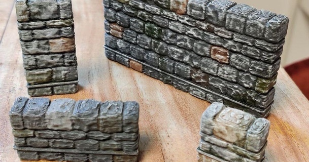 openforge 20 dungeon stone separate wall bases sides manolito download free stl model printablescom 3d models toys & games board dungeonterrain dungeontiles openforge2 rpgtiles 3d print model - Mito3D