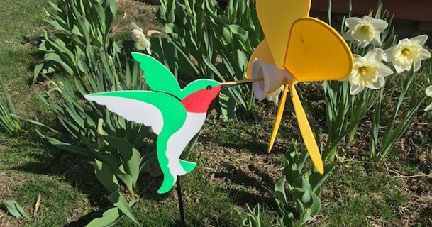 garden hummingbird wind spinner simple3d download free stl model printablescom 3d models household outdoor & flower windspinner 3d print model - Mito3D