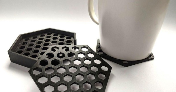 honeycomb coaster stand neyth download free stl model printablescom 3d models household kitchen hexagon 3d print model - Mito3D