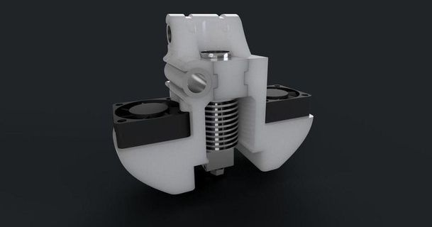 ultimaker 2 e3d monter James bois Télécharger libre stl modèle imprimablescom 3d modèles imprimantes mises niveau adaptateur e3dhotend e3dv6 ventilateur 3d print model - Mito3D