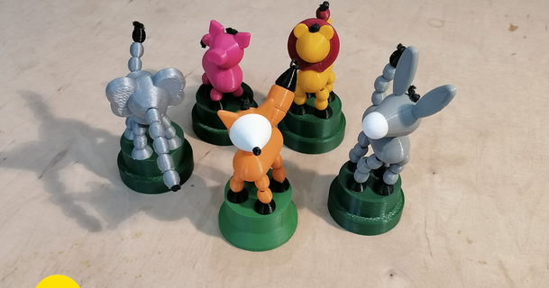 collapsing animal toys 3demon download free stl model printablescom 3d models & games animals donkey elephant fox 3d print model - Mito3D