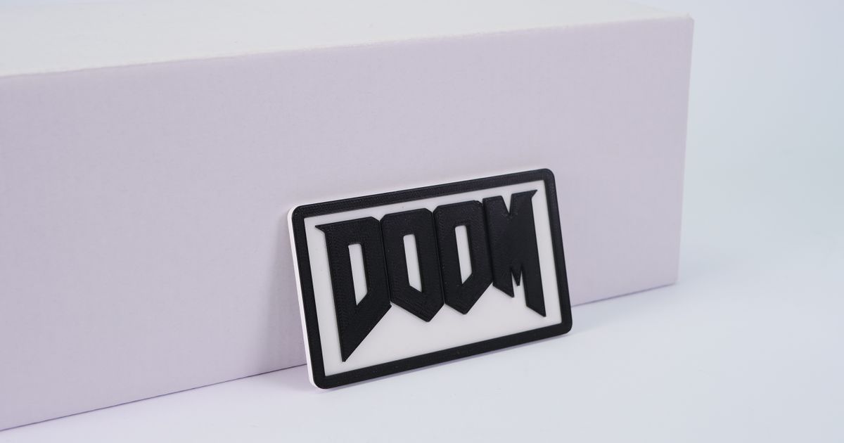 doom logo magnet synth3d download free stl model printablescom 3d models art & design 2d plates logos gaming games quake bfg 3D print model - Mito3D