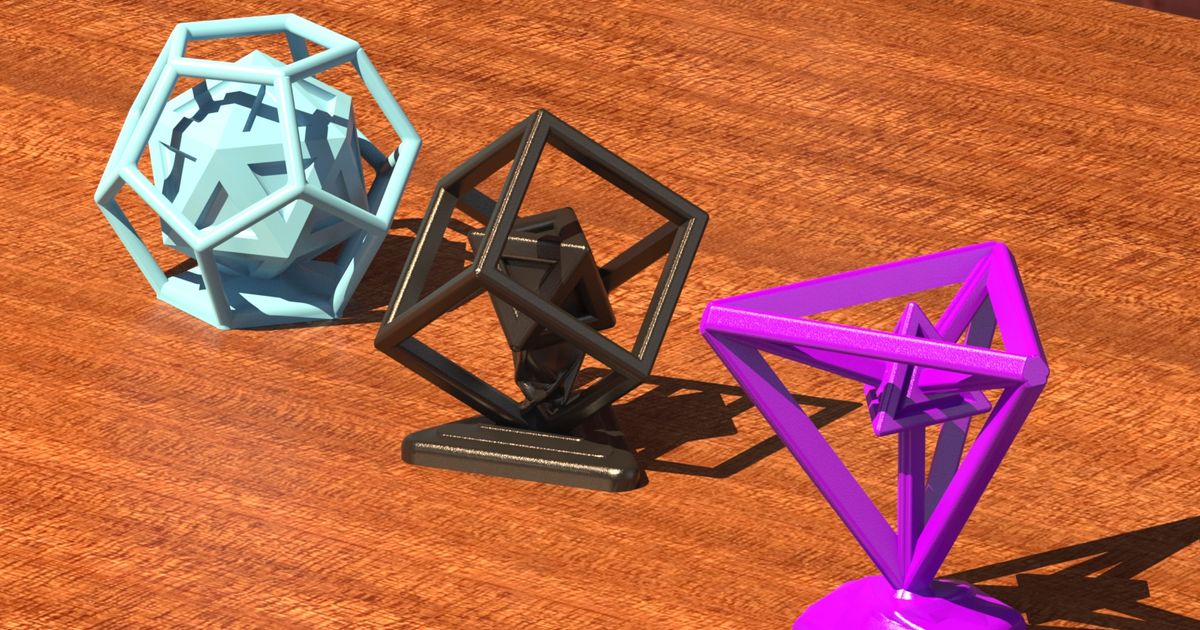 platonic solid's sculpture's daughbey download free stl model printablescom 3d models art & design sculptures geometry math 3D print model - Mito3D