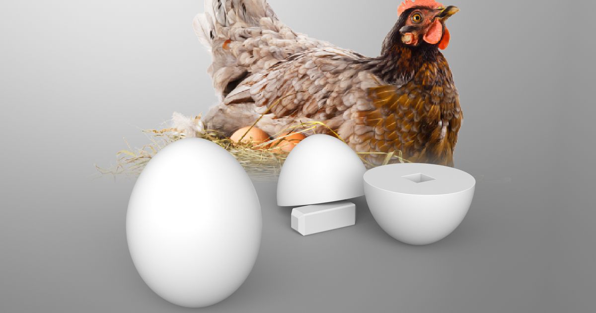 mannequin poulet Oeuf agriculteur répéter Télécharger libre stl modèle imprimablescom 3d modèles Ménage Extérieur jardin œuf poule volaille 3D print model - Mito3D