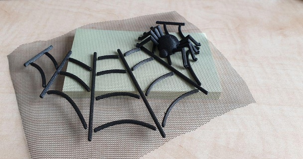 aranha decoração rede colar máscara perigo baixar livre stl modelo printablescom 3d modelos fantasias acessórios traje tecido printonfabric teia 3d print model - Mito3D