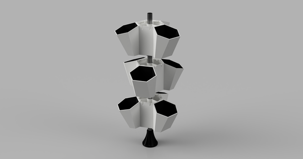 Favo pentole 2 configurazioni bene Scarica gratuito stl modello printablescom 3d Modelli domestico all'aperto giardino vasi per piante stackblepot impilabili esagonale 3d print model - Mito3D