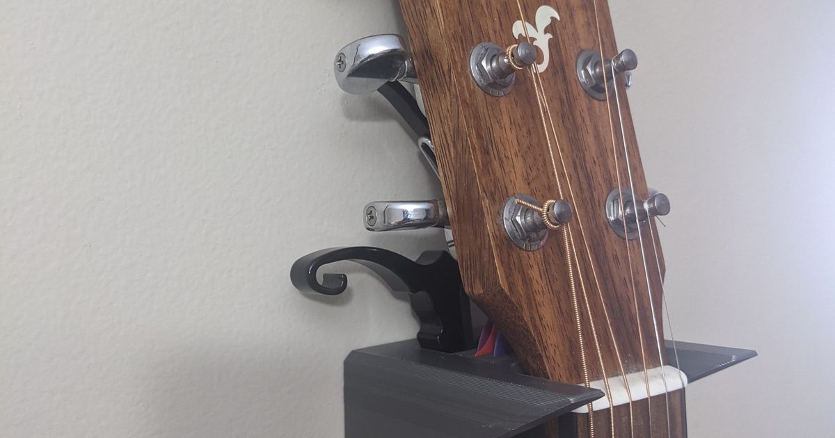 guitarra pared montar Jon descargar gratis stl modelo imprimiblescom 3d modelos pasatiempo hacedores música acustica montaje 3D print model - Mito3D