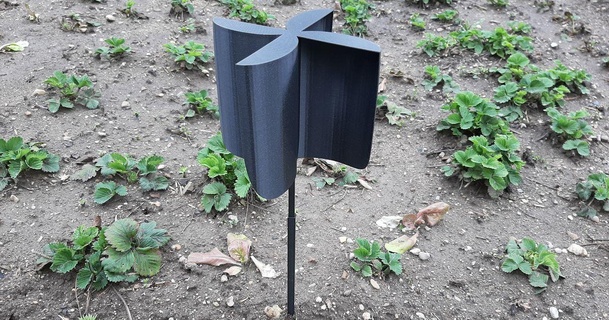 simple scarecrow roky download free stl model printablescom 3d models household outdoor & garden birds wind scare moles 3d print model - Mito3D