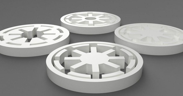 star wars galactic republic logo ty10y download free stl model printablescom 3d models art & design 2d plates logos army badge chain coin emblem 3d print model - Mito3D