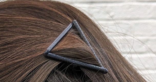 triangle hair clip signum download free stl model printablescom 3d models fashion women 3d print model - Mito3D