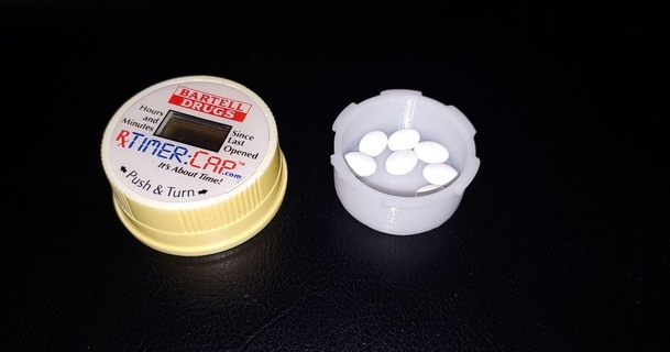 minimal pilule bouteille minuteur casquette Télécharger libre stl modèle imprimablescom 3d modèles soins santé médical outils 3d print model - Mito3D