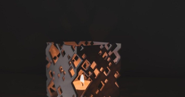 candelabro creaserra Scarica gratuito stl modello printablescom 3d Modelli domestico arredamento candela porta candele cubo decorazione Home decor 3d print model - Mito3D