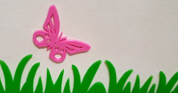 crianças decoração borboletas nuvens Relva parede rvaccaro baixar livre stl modelo printablescom 3d modelos arte Projeto wall mounted 3d print model - Mito3D