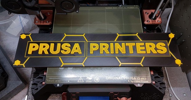 prusa printers logo extrutim download free stl model printablescom 3d models art & design 2d plates logos change color colorchange huge 3d print model - Mito3D