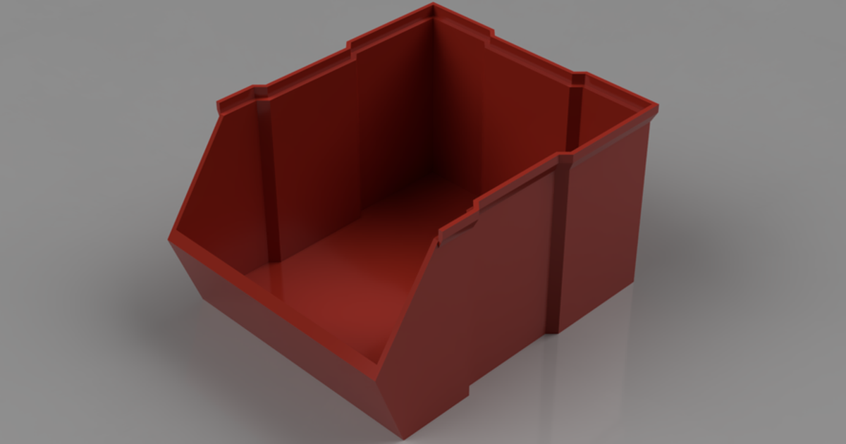 big stackable box ndl download free stl model printablescom 3d models hobby & makers organizers schuette stackablebox stackablecontainer 3D print model - Mito3D