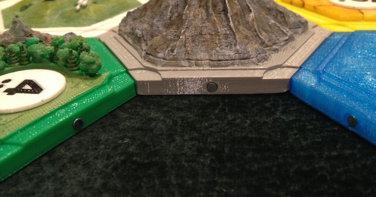 catan terreno losas modificado cilíndrico imanes paukstelis descargar gratis stl modelo imprimiblescom 3d modelos juguetes juegos tablero colonos 3D print model - Mito3D