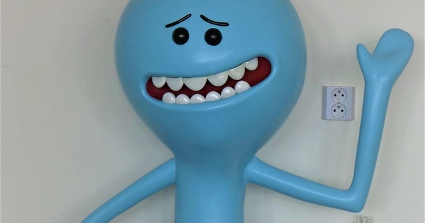 mr meeseeks david warboss download free stl model printablescom 3d models toys & games action figures statues lifesize morty rick statue lifesized 3d print model - Mito3D