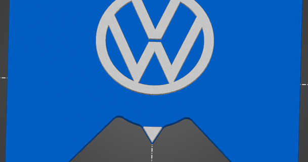 estacionamiento Dto reloj Volkswagen logo desplome descargar gratis stl modelo imprimiblescom 3d modelos pasatiempo hacedores automotor coche vehiculo vw 3d print model - Mito3D