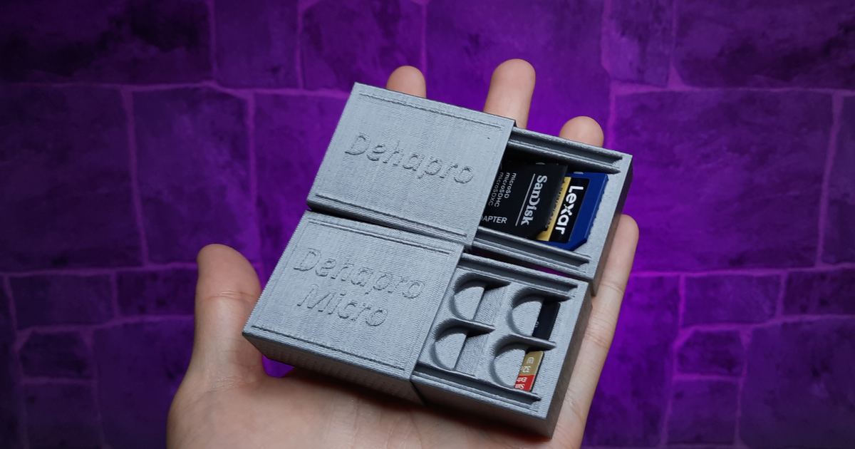 sd card matchbox dehapro download free stl model printablescom 3d models gadgets holder micro place 3D print model - Mito3D
