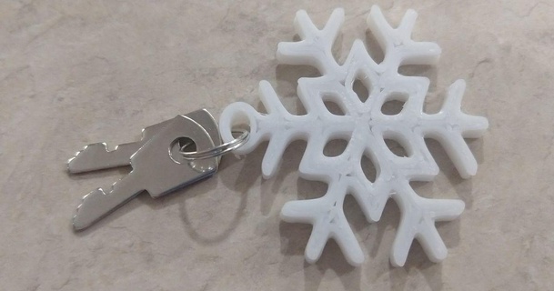snowflake keychain reeder download free stl model printablescom 3d models art & design 2d plates logos 3d print model - Mito3D