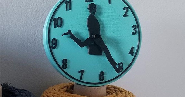 ministry silly walks clock covertcontours download free stl model printablescom 3d models gadgets montypython timekeepers flyingcircus 3d print model - Mito3D