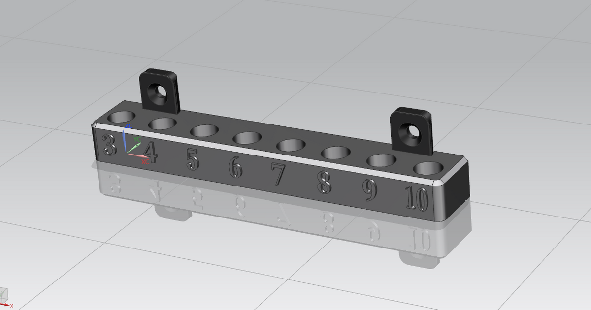 screwdriver holder - torx 3-10 fredslund download free stl model printablescom 3d models hobby & makers tools nosupport nosupportneeded nosupports nosupportsneeded printablenosupports 3D print model - Mito3D