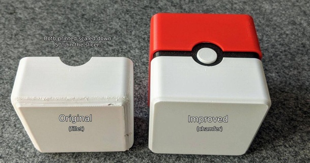 Pokémon plantador pokebola mínimo melhorado chanfro filé Tristão baixar livre stl modelo printablescom 3d modelos casa equipamento babosa arte 3d print model - Mito3D