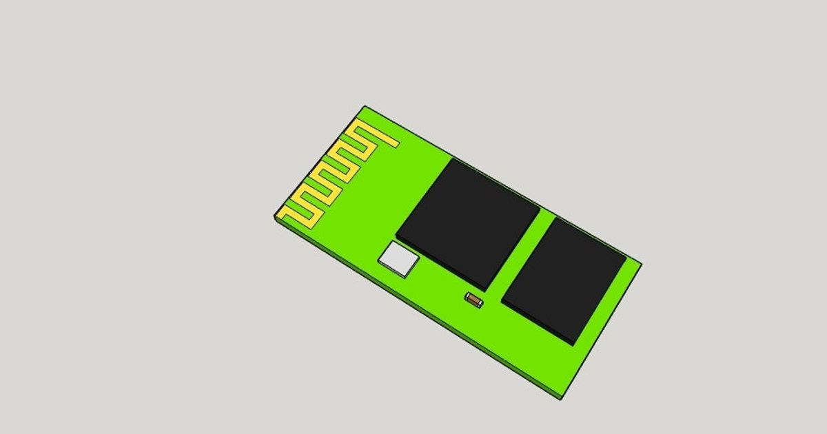 hc 05 06 Bluetooth moduel Télécharger libre stl modèle imprimablescom 3d modèles loisir fabricants électronique module bluetooth 3D print model - Mito3D