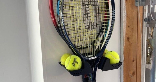 Tennis Schläger Ball Halter Unterstützung Ravi download frei stl Modell Printablescom 3d Modelle Sport draussen 3d print model - Mito3D
