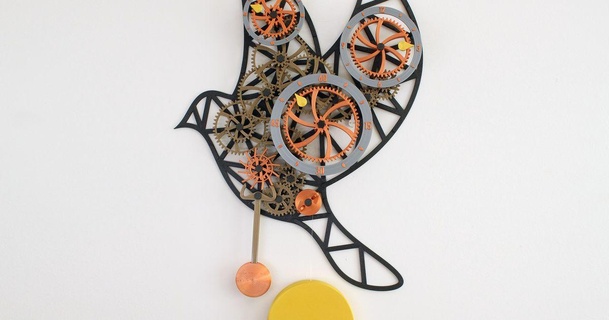 mechanical wall clock harald andersson download free stl model printablescom 3d models household decor bird art 3d print model - Mito3D
