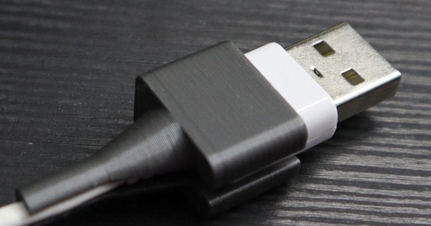 USB kablo koruyucu özelleştirilebilir bağırsak indir Bedava stl model printablescom 3d modeller yazıcılar Aksesuarlar freecad openscad usbcableprotector 3d print model - Mito3D