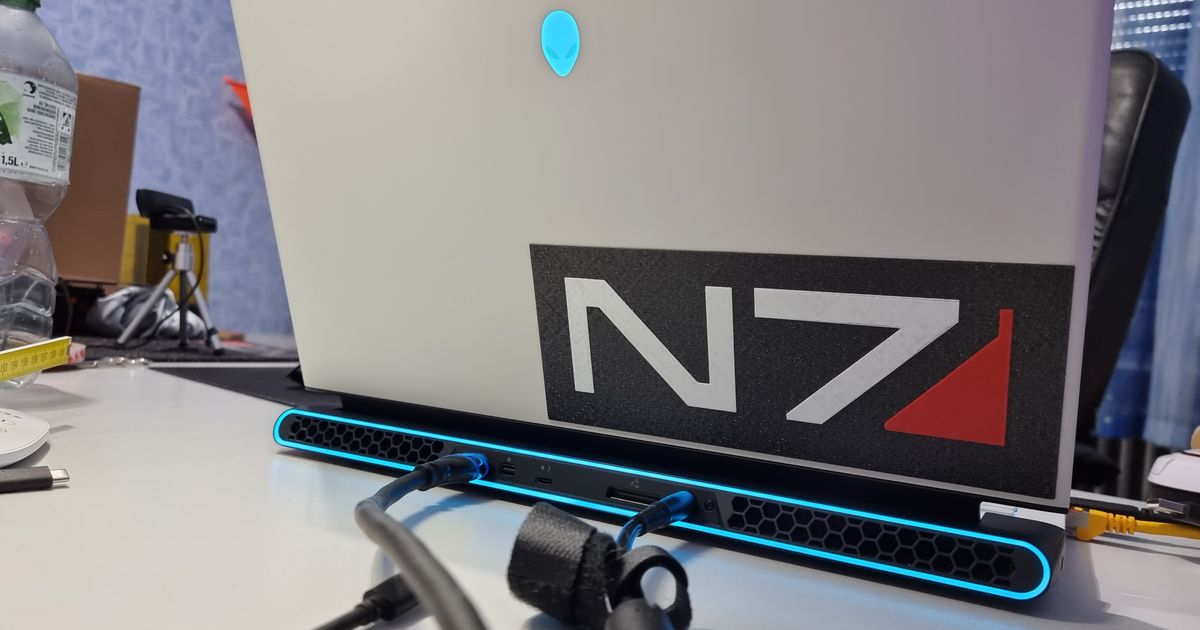 n7 plate masseffect multimaterial rapterron download free stl model printablescom 3d models art & design 2d plates logos laptop logo nerdy 3D print model - Mito3D