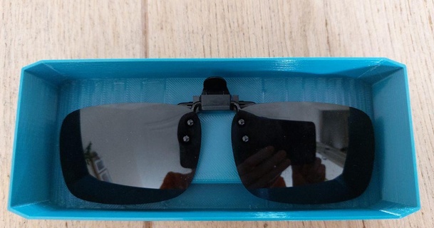 clip on oculos escuros caixa 3d pizza baixar livre stl modelo printablescom modelos moda acessórios óculos sol estojo limiar 3d print model - Mito3D