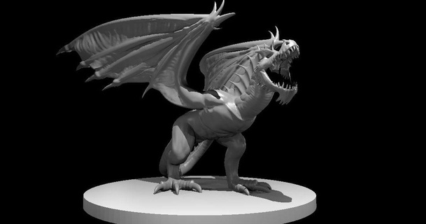 wyvern - green mz4250 download free stl model printablescom 3d models toys & games board dragon 3d print model - Mito3D
