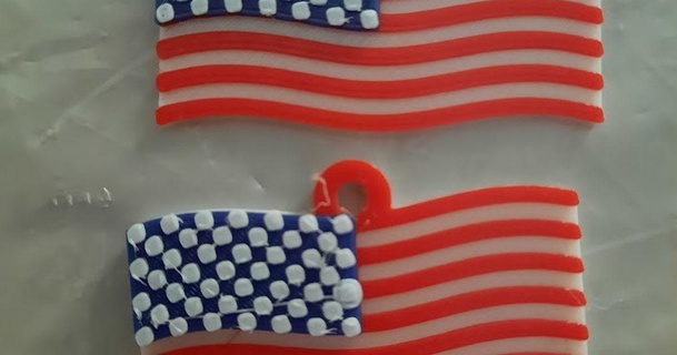 Mehrfarbig USA 4th Juli Flagge tim download frei stl Modell Printablescom 3d Modelle Kostüme Zubehör Kostüm 4thofjuly Amerika amerikanische Halskette Anhänger 3d print model - Mito3D