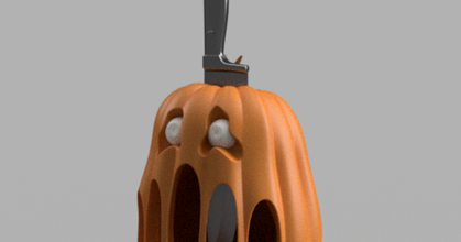 screaming pumpkin bugman 140 download free stl model printablescom 3d models seasonal designs autumn & halloween knife knifeholder 3d print model - Mito3D