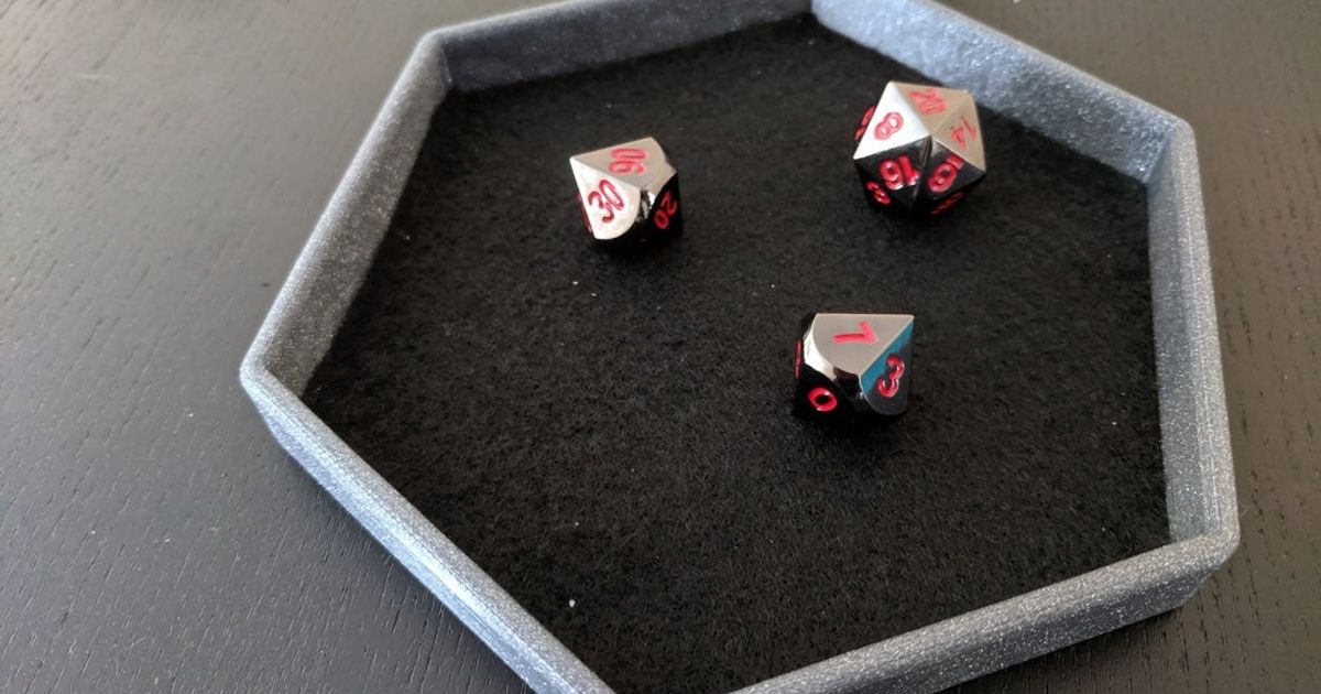 hexagonal dados bandeja tolo baixar livre stl modelo printablescom 3d modelos brinquedos jogos dicetray dnd masmorras Dragões rpg 3D print model - Mito3D