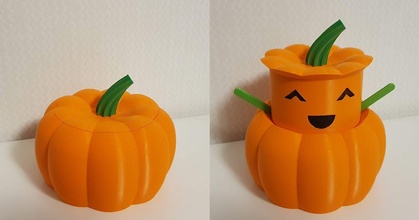 happy pumpkin harald andersson download free stl model printablescom 3d models seasonal designs autumn & halloween popup toy 3d print model - Mito3D