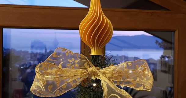 christmas tree topper steair download free stl model printablescom 3d models seasonal designs winter & year's christmastree decoration spiral spiralized 3d print model - Mito3D