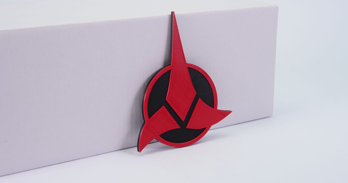 klingonisch Logo Magnet synth3d download frei stl Modell Printablescom 3d Modelle Kunst Design 2d Platten Logos borg Herrschaft Föderation Insignien romulan 3D print model - Mito3D