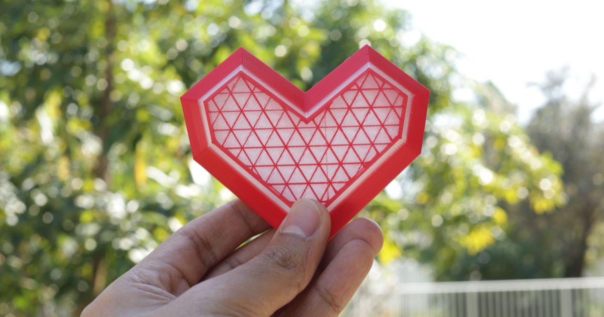 lowpoly cuore scatola adafruit Scarica gratuito stl modello printablescom 3d Modelli domestico arredamento San Valentino 3D print model - Mito3D