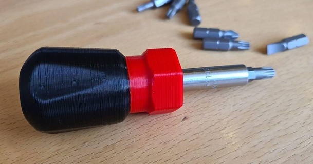 hex screwdriver handle - griff bithalter alego download free stl model printablescom 3d models hobby & makers tools bit schraubendreher 3d print model - Mito3D