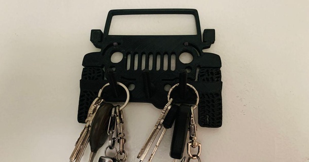 jeep tj key holder brianb download free stl model printablescom 3d models household house equipment 3d print model - Mito3D